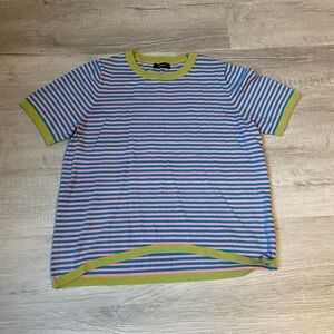 Dokotoo Striped Short Sleeve Knit Top